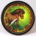 Wanduhr - Uhr - Clock - batteriebetrieben - Pferd - braun - Größe ca 25 cm - 56826