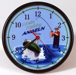 Wanduhr - Uhr - Clock - batteriebetrieben - Angler - Mein Hobby Angeln - Größe ca 25 cm - 56833