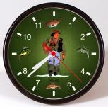 Wanduhr Uhr Angler Fische Angelsport Gr. ca 25 cm 56834
