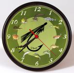 Wanduhr - Uhr - Clock - batteriebetrieben - Angeln - Fische - Größe ca 25 cm - 56835