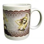 Tasse mit Print Pin Up Girl Mädchen Frau 57180 weiss