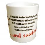 Tasse Kaffeebecher mit Print Spruch Urlaub... 57181 weiß