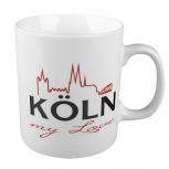 Keramiktasse mit Print I Love Köln 57238 weiss