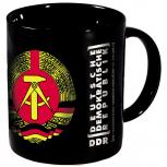 Tasse mit Rundumdruck DDR Ostalgie Emblem Abzeichen schwarz 57243