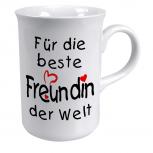 Tasse mit Print für die beste Freundin weiss 57287