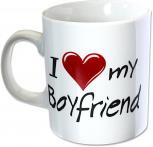 Keramiktasse mit Aufdruck I love my Boyfriend 57407