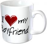 Keramiktasse mit Aufdruck I love my Boyfriend 57407