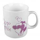 Tasse mit Print I love you 57463 weiss