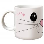 Tasse mit Print Katze Kätzchen Augen offen 57613 weiss