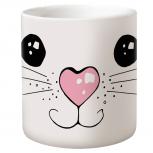 Tasse mit Print Katze Kätzchen Augen offen 57613 weiss