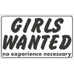 Schild - GIRLS WANTED no experience... - 309218 - Gr. ca. 25cm x 15cm