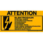 Warnschild - ELEKTROZAUN 9 Sprachen - 308548 - Gr. 20 x 10 cm