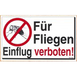 Witziges Schild - Für Fliegen Einflug verboten - 308980 - Gr. 25 x 15 cm - Tiere