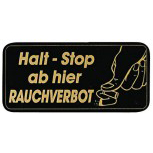 Verbotsschild - Halt-Stop ab hier Rauchverbot - schwarz - Gr. ca. 150 x 75 mm - 308097