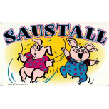 Spaß-Schild - SAUSTALL - 309259 - 25cm x 15cm - Tiere Schwein
