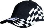 Baseballcap mit Rennflagge Motorsport schwarz-weiß - 60806