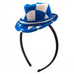 Mini- Hut  mit Haar-Reif und blau- weißen Rauten 61202