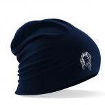 Longbeanie Slouch-Beanie Sommerbeanie mit Textildruck - PFERDEKOPF - SB55070 blau