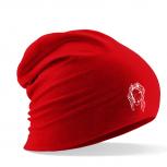 Longbeanie Slouch-Beanie Sommerbeanie mit Textildruck - PFERDEKOPF - SB55070 rot