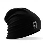 Longbeanie Slouch-Beanie Sommerbeanie mit Textildruck - PFERDEKOPF - SB55070 schwarz