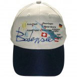 Baumwollkappe mit Stick - Bodensee Deutschland Schweiz - 68825 weiss schwarz