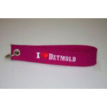 Filz-Schlüsselanhänger mit Stick I love Detmold Gr. ca. 17x3cm 14309 pink