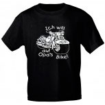 Kinder T-Shirt - Ich will auf Opas Bike - 06904 - schwarz - Gr. 86-164