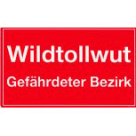 Warnschild - WILDTOLLWUT - Gefährdeter Bezirk - Gr. 25 x 15 cm - 308455