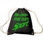 Trend-Bag mit Aufdruck - Bin dann mal zum Sport - 65006 - Turnbeutel Sporttasche Rucksack