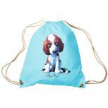 Trendbag Sporttasche Turnbeutel Print Hundewelpen Beagle Who Me ? 65142 versch. Farben hellblau