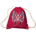 Trend-Bag Turnbeutel Sporttasche Rucksack mit Print- rotes Kreuz mit schwarzen Flügeln- TB65313