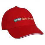 Baseballcap mit Einstickung Fahne Flagge Brasilien 68013 versch. Farben rot