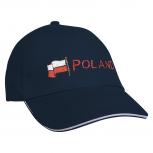Baseballcap mit Einstickung Fahne Flagge Poland Polen 68018 versch. Farben Navy