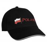 Baseballcap mit Einstickung Fahne Flagge Poland Polen 68018 versch. Farben schwarz
