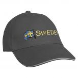 Baseballcap mit Einstickung Fahne Flagge Sweden Schweden 68020 versch. Farben grau