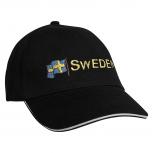 Baseballcap mit Einstickung Fahne Flagge Sweden Schweden 68020 versch. Farben schwarz
