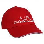 Baseballcap mit Einstickung Köln Skyline 68101 rot