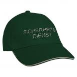 Baseballcap mit Einstickung Sicherheitsdienst 68135 grün