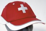 Baseballcap mit Kreuz - Switzerland Schweizer Kreuz Wappen - 68147 Rot-Weiss