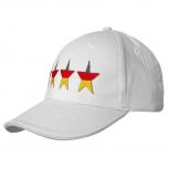 Baseballcap mit Einstickung - 4-Sterne Deutschland Germany - 68179 weiss