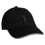 Baseballcap mit Einstickung Rose - 68340 schwarz