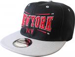 Baseballcap mit Stick - New York - 69210 schwarz - Snapback Cap Kappe Baumwollcap