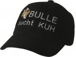 Baseballcap mit Einstickung - Bulle sucht Kuh -  69702 schwarz