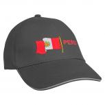 Baseballcap mit Einstickung Fahne Flagge Peru 69995 grau