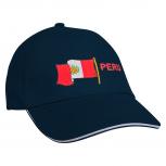 Baseballcap mit Einstickung Fahne Flagge Peru 69995 Navy