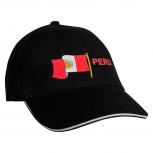 Baseballcap mit Einstickung Fahne Flagge Peru 69995 schwarz