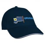 Baseballcap mit Einstickung Fahne Flagge Uruguay 69996 Navy