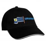 Baseballcap mit Einstickung Fahne Flagge Uruguay 69996 schwarz
