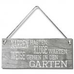 Holzimitat- Schild mit Kordel - Narren hasten - 70384 - ca. 42 x 18 cm