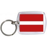 PLEXIGLAS-Schlüsselanhänger mit Nationalflagge - LETTLAND - Gr. ca. 4cm x 6cm (81091) Länderflagge - Schlüsselbund Keyholder